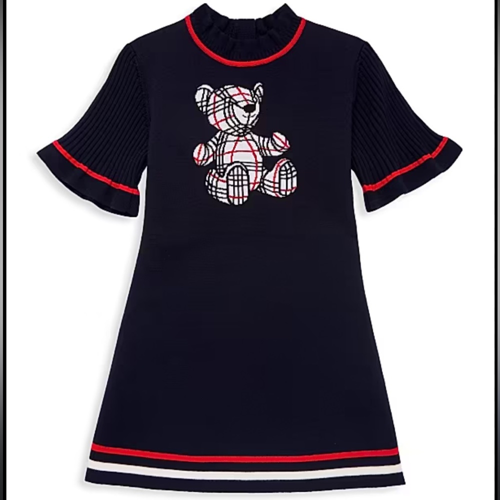 Burberry Navy and Red Kids Dress